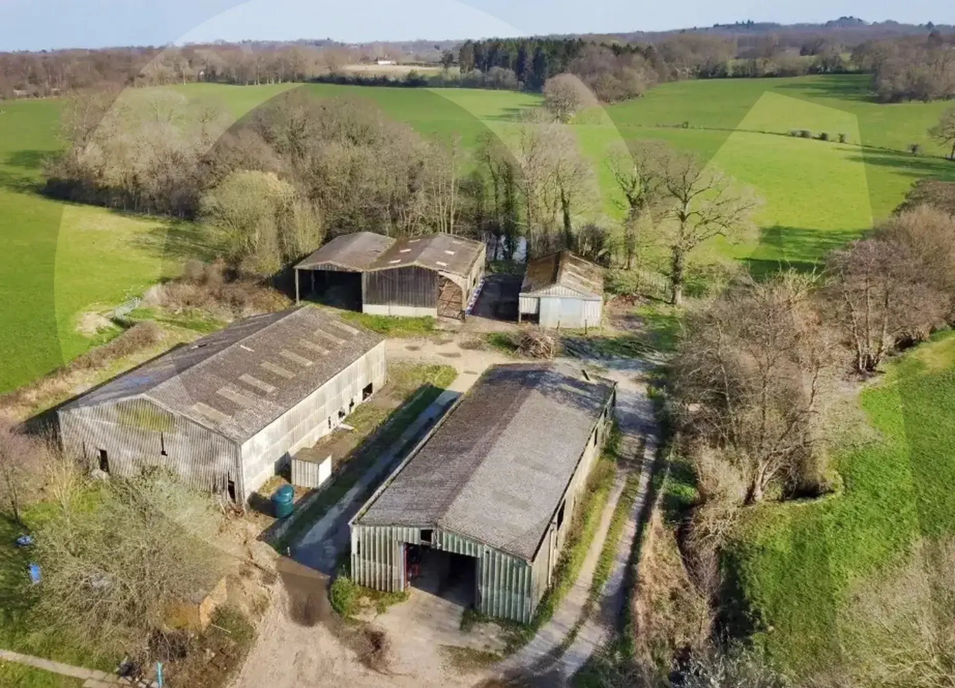 Aerial flyover of a rural development site